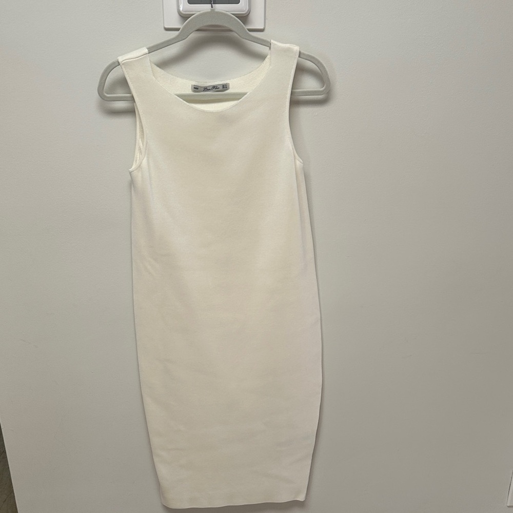 Zara knit elegant White Sleeveless Dress size Small